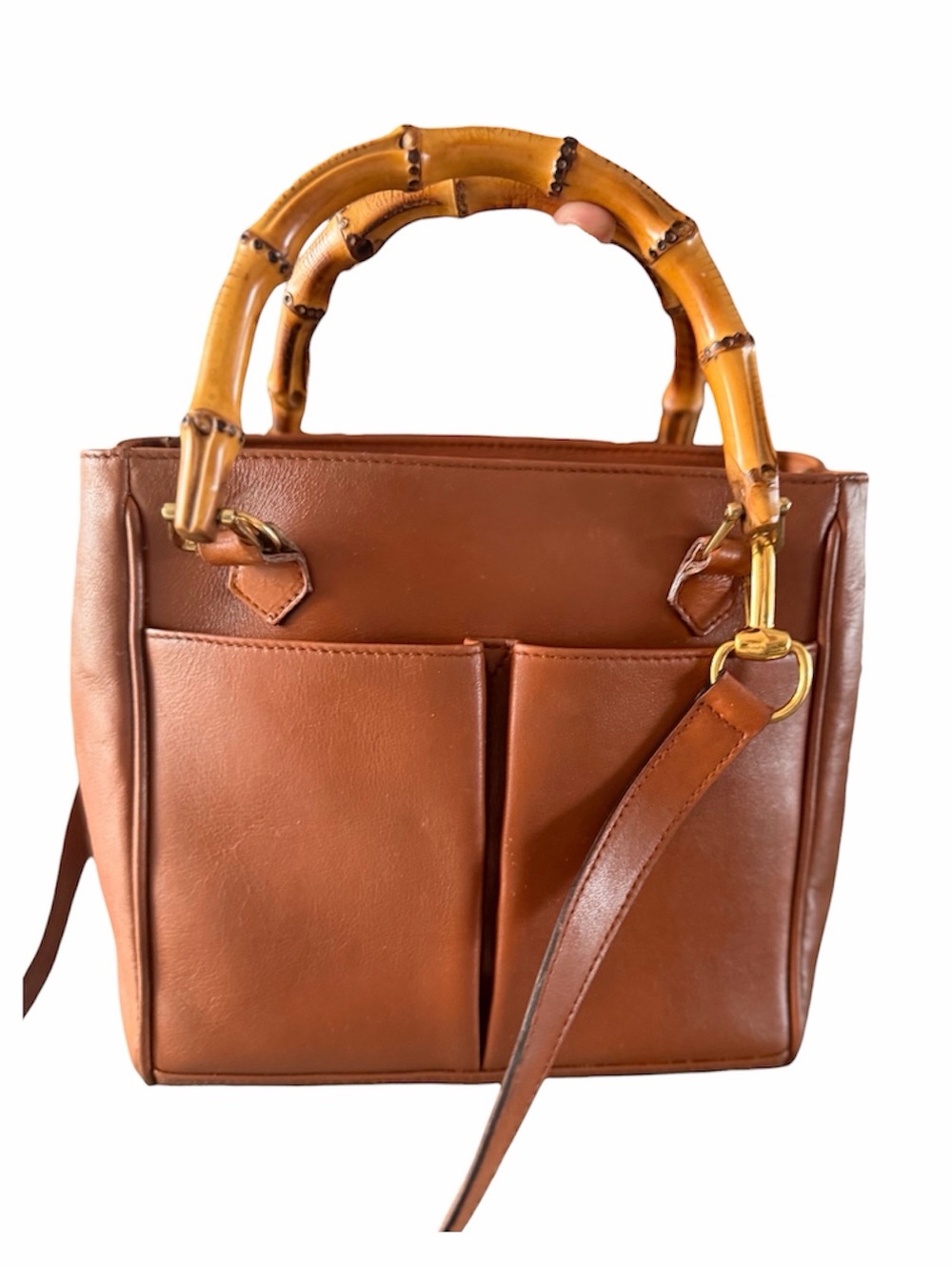 Gucci bamboo handle 2-way Satchel Diana Dual Handles leather crossbody bag strap